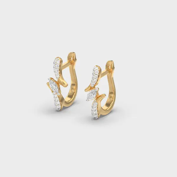 Marquise Bypass Curve Diamond Studs – alternate view