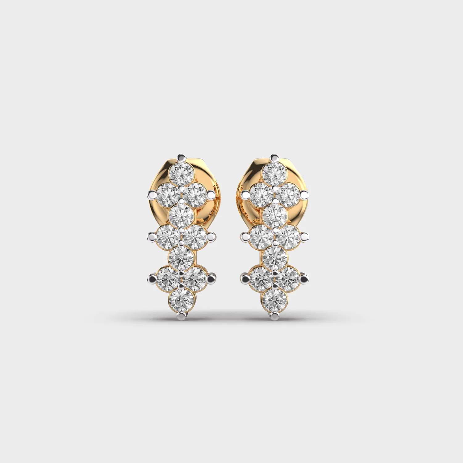 Modern Straightline Crossbar Diamond Studs
