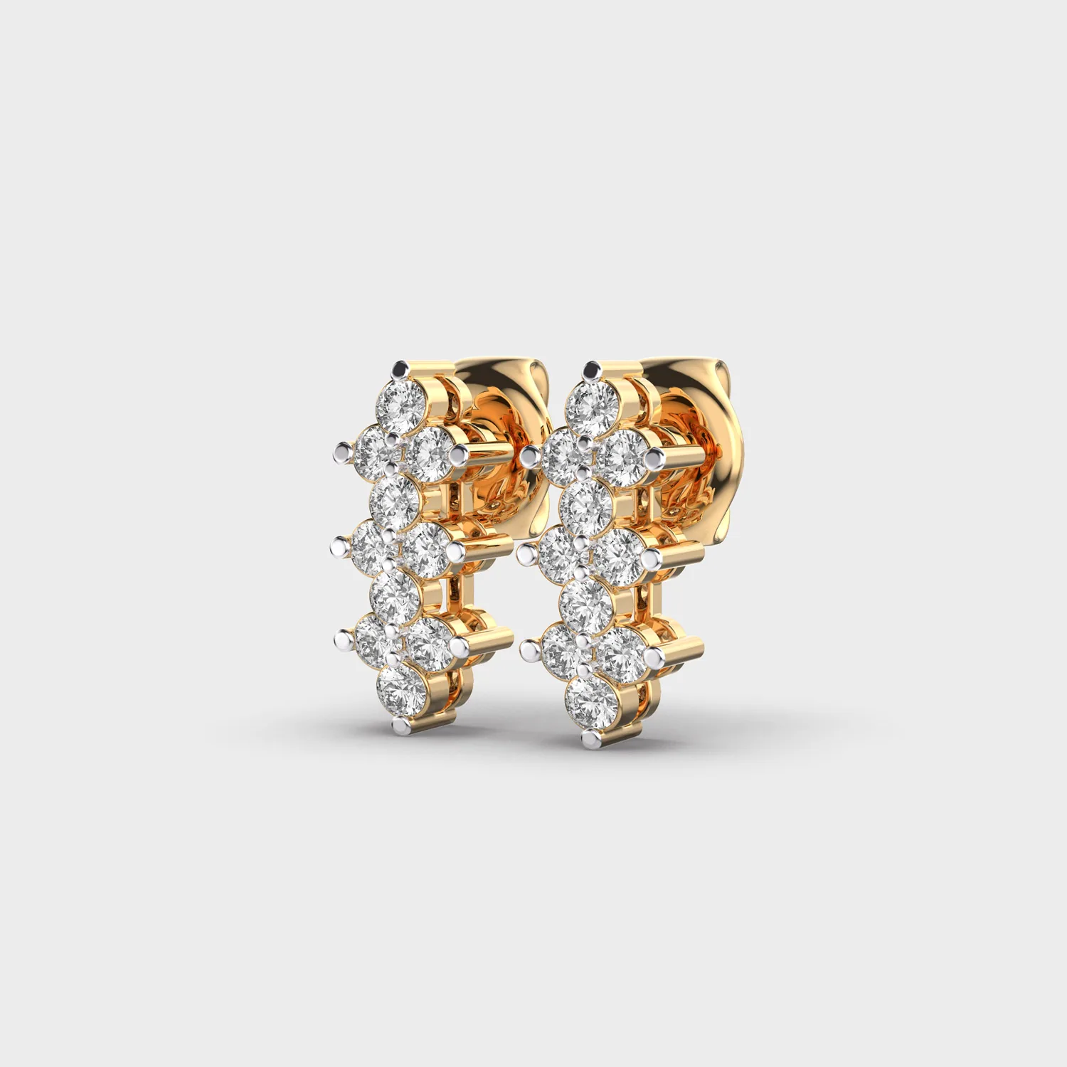 Modern Straightline Crossbar Diamond Studs – alternate view