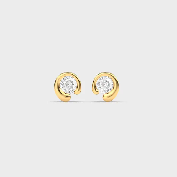 Padma Cut Crescent Curl Diamond Studs