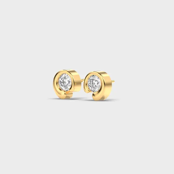 Padma Cut Crescent Curl Diamond Studs – alternate view