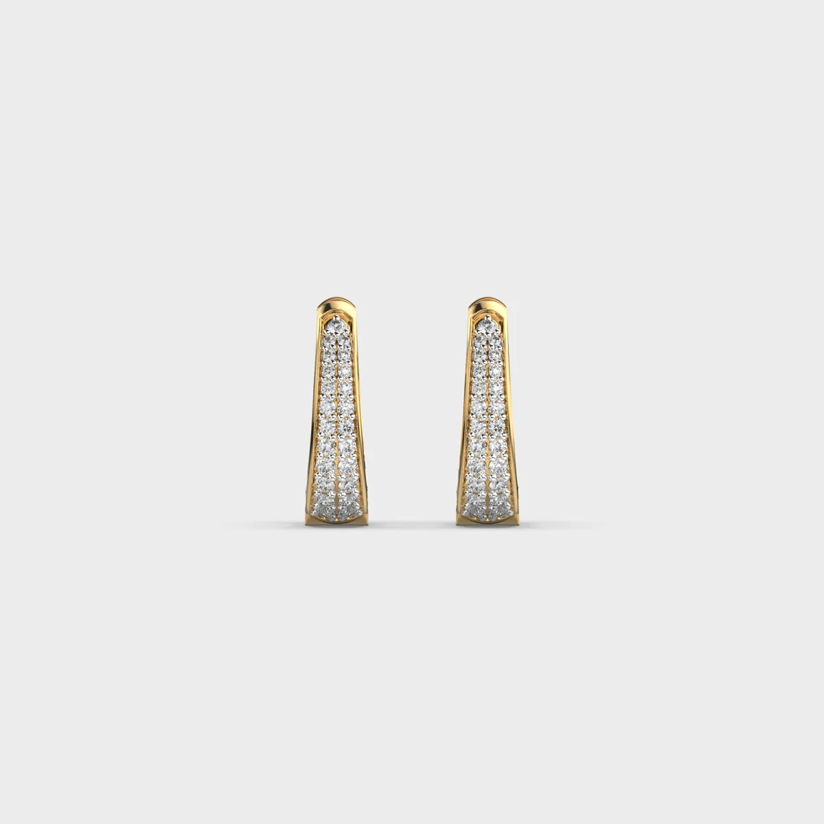 Pave Huggie Diamond Hoops