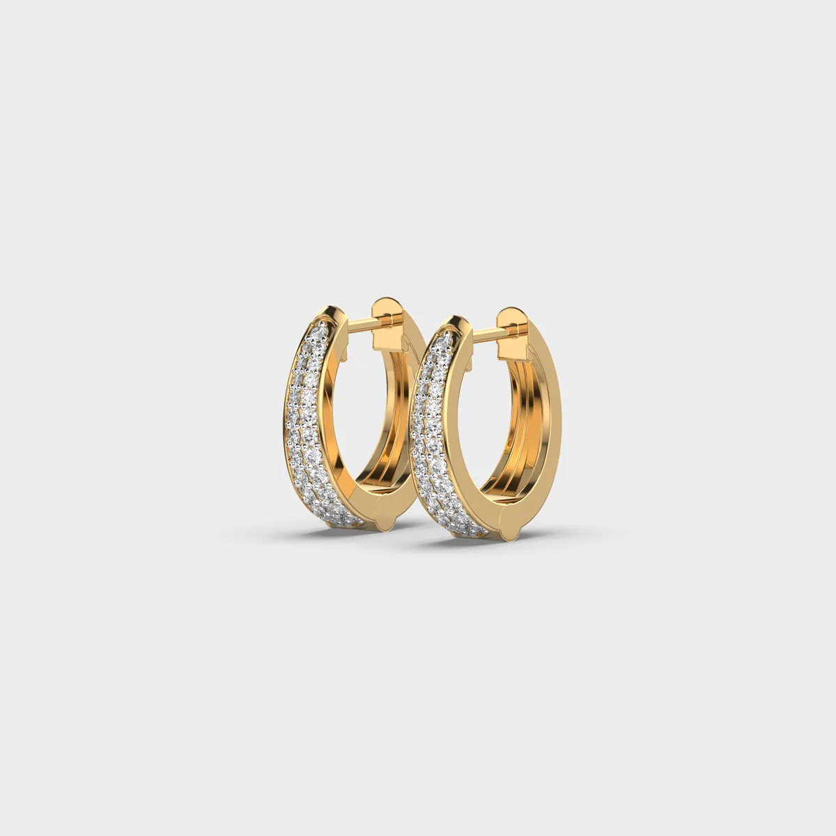 Pave Huggie Diamond Hoops – alternate view