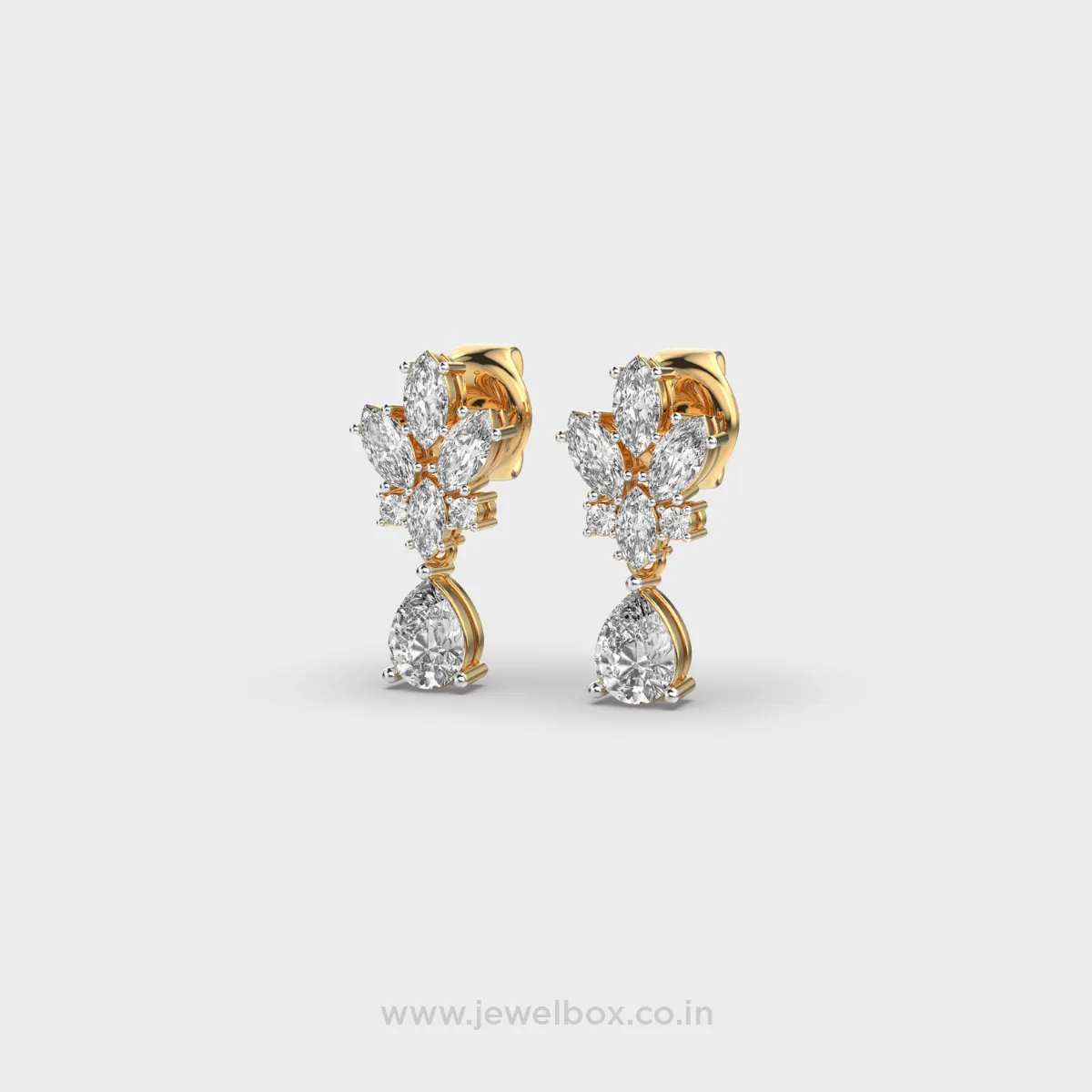 Radiant Empress Pear Diamond Drops – alternate view