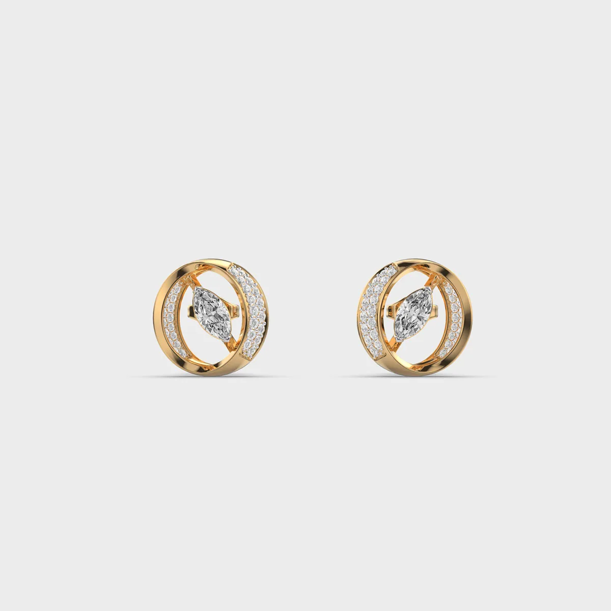 Regal Circle Diamond Encrusted Earstuds