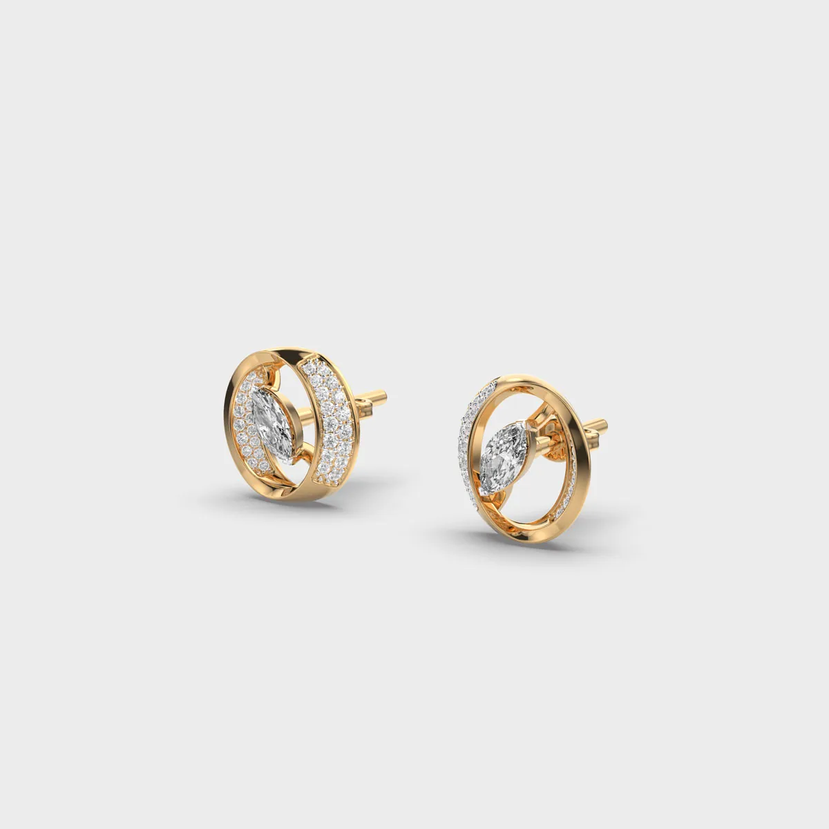 Regal Circle Diamond Encrusted Earstuds – alternate view