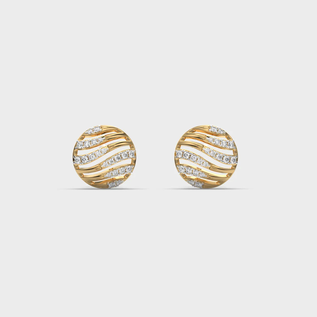Rippling Wave Diamond Studs