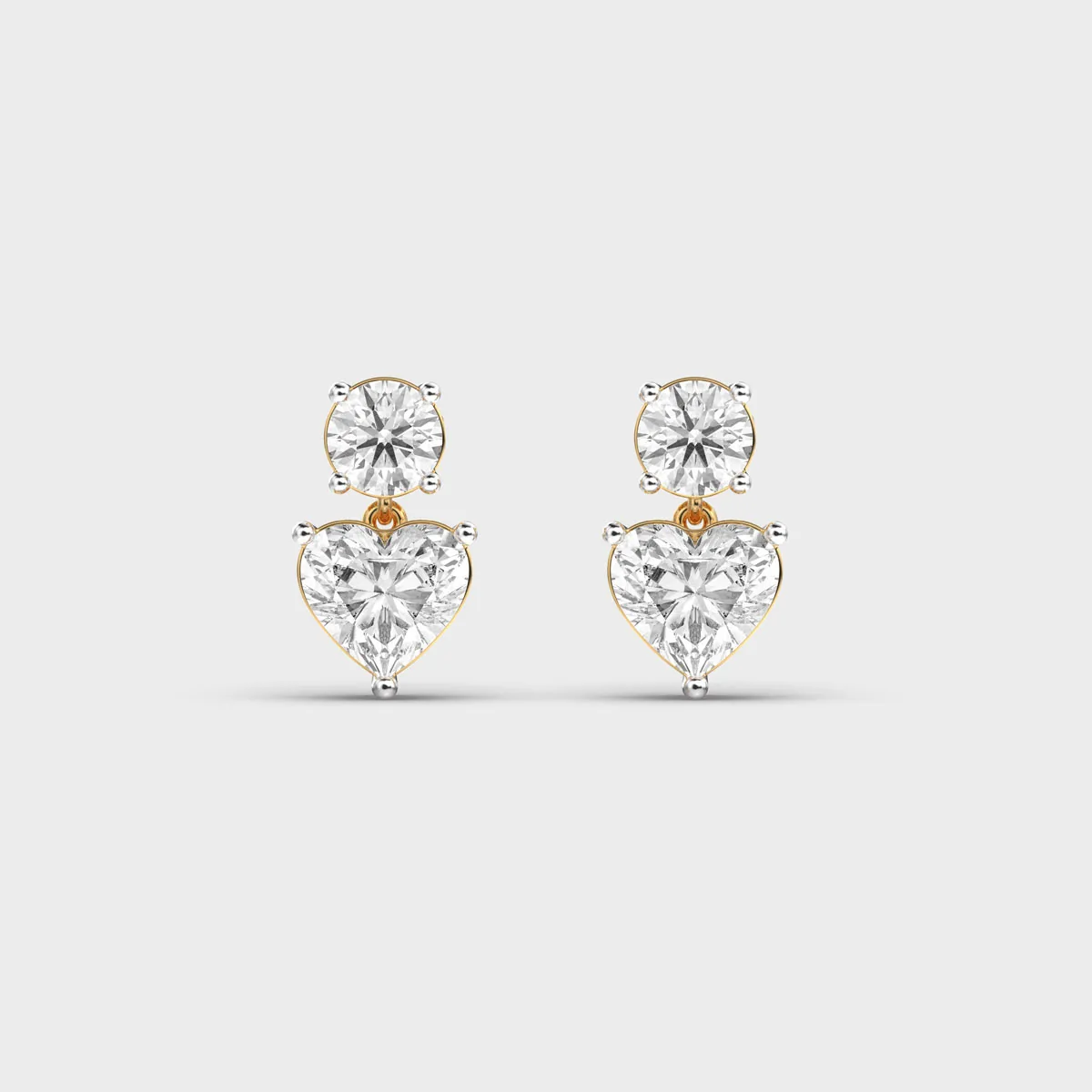 Round Heart Duo Diamond Drops
