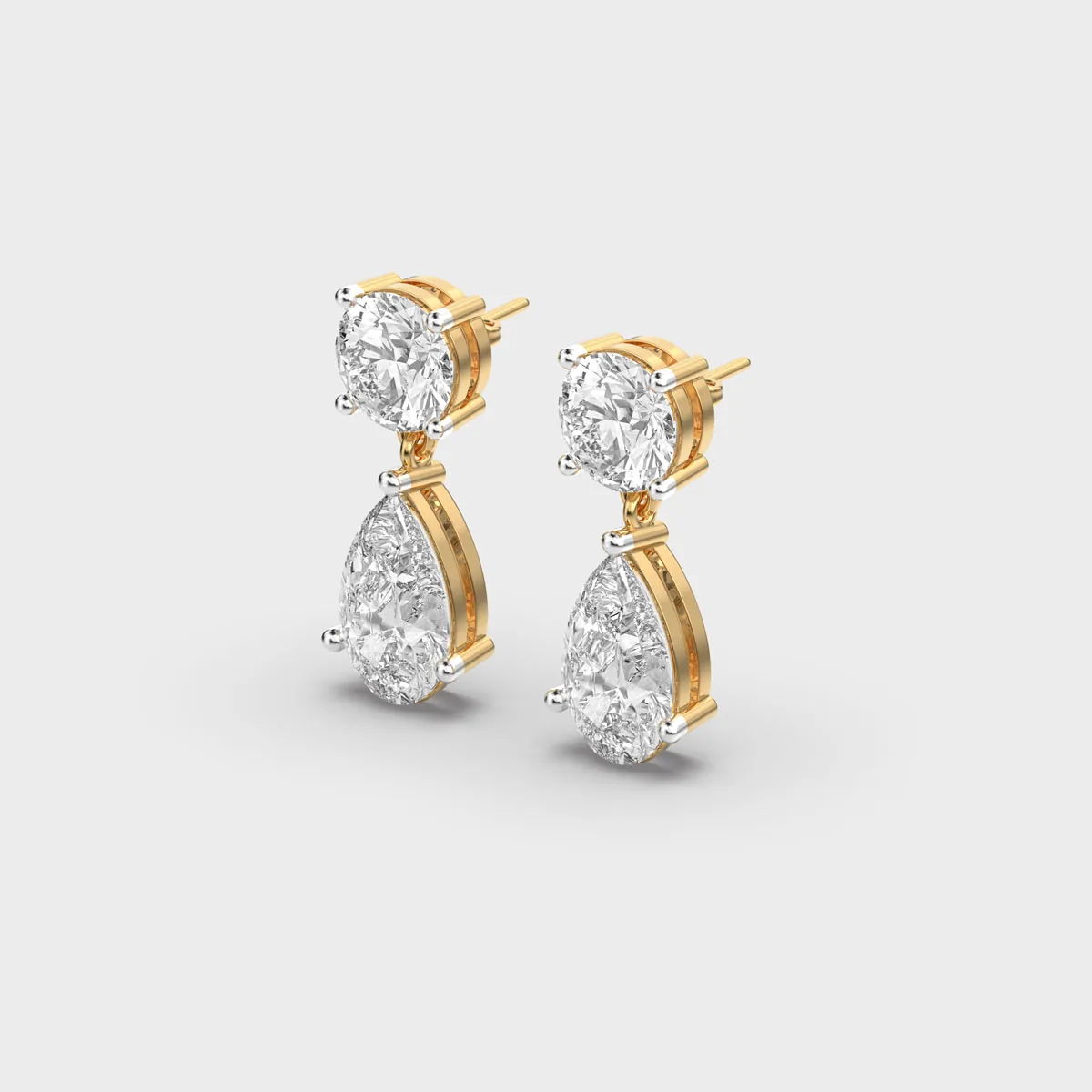 Round Over Pear Diamond Drops – alternate view