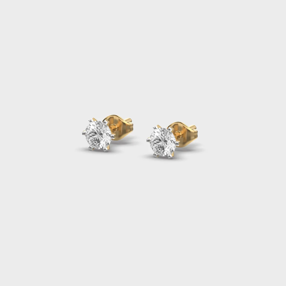 Simple Dazzling Round Diamond Earstuds – alternate view