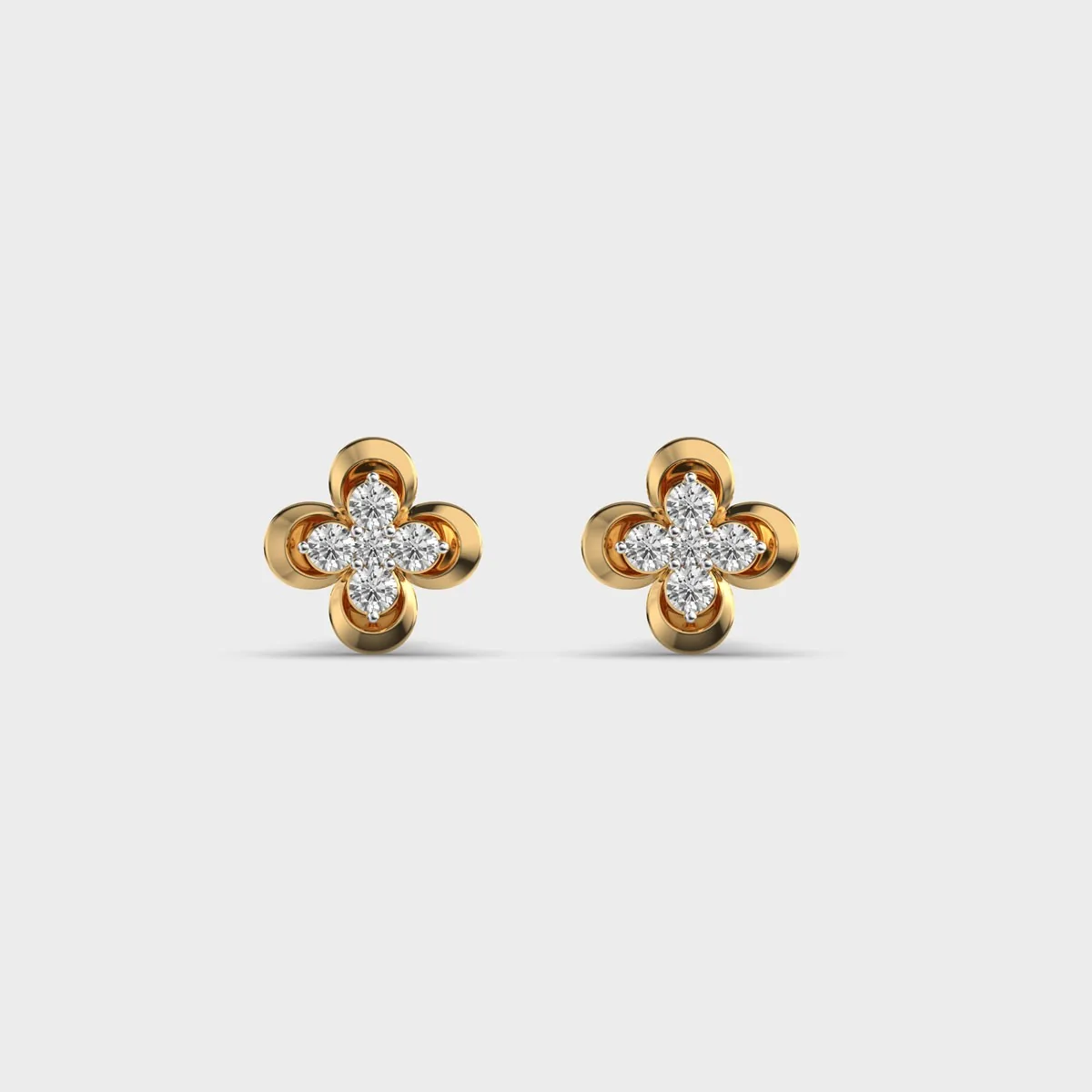 Small Clover Diamond Ear Studs