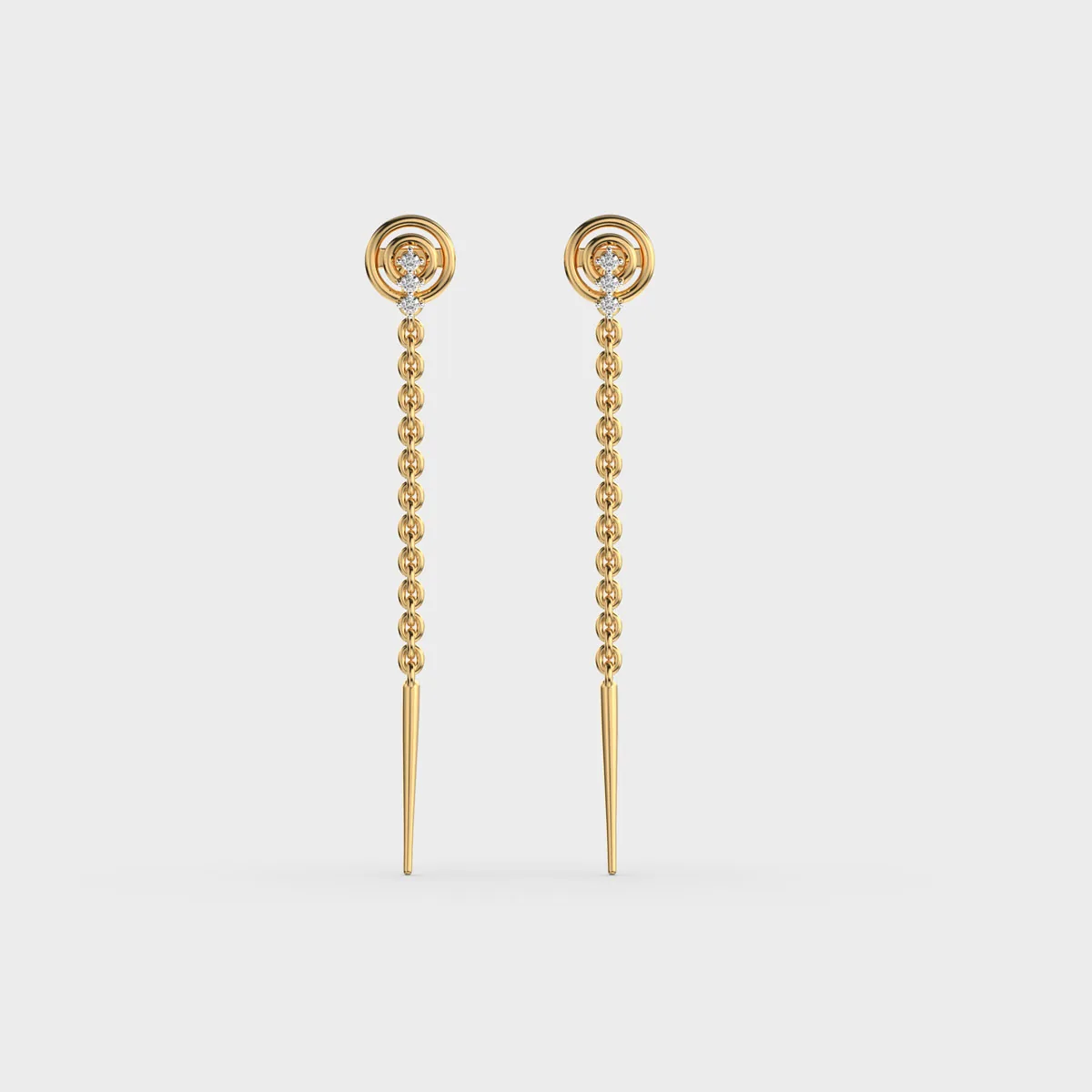 Spiral Coil Trio Sui Dhaga Diamond Earrings