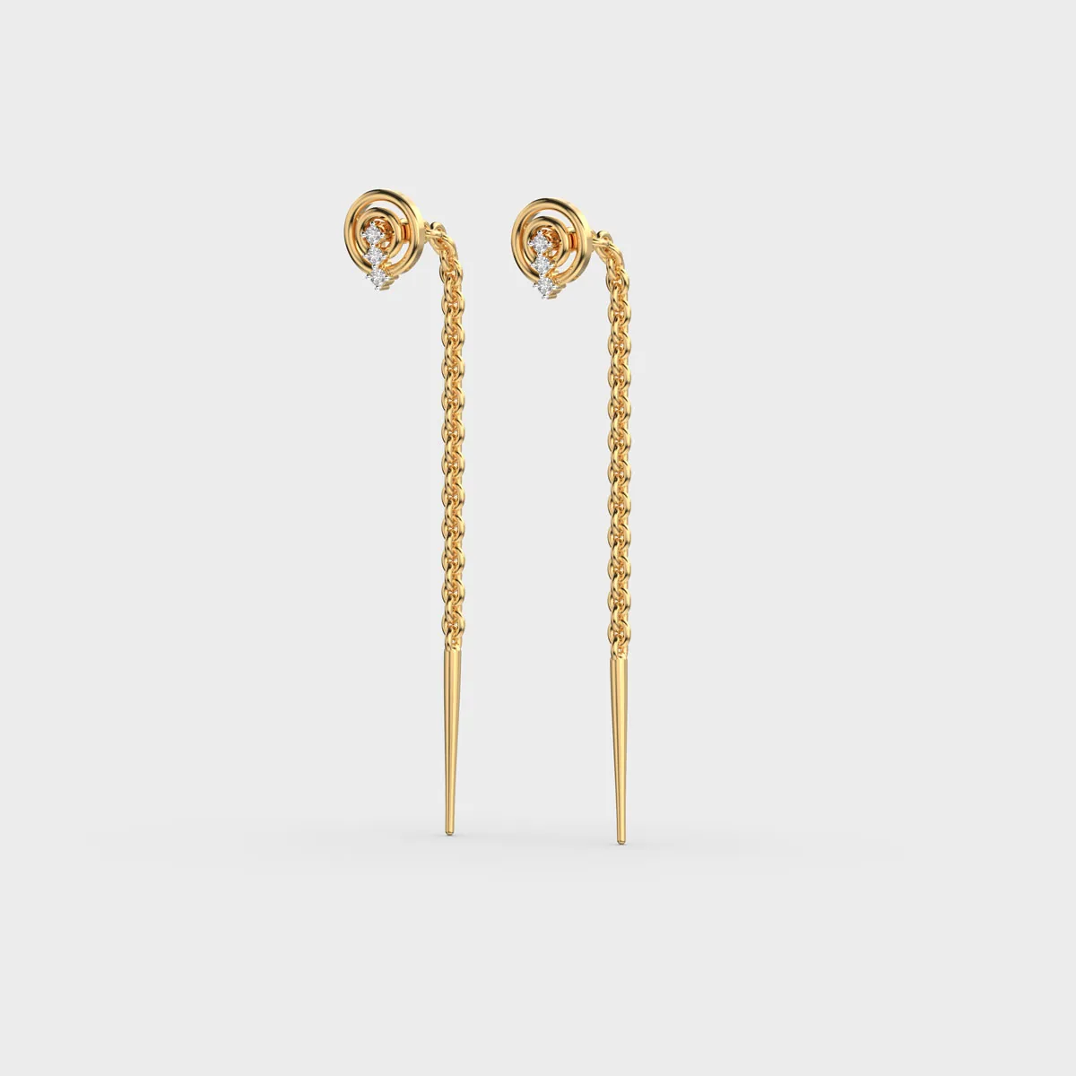 Spiral Coil Trio Sui Dhaga Diamond Earrings – alternate view