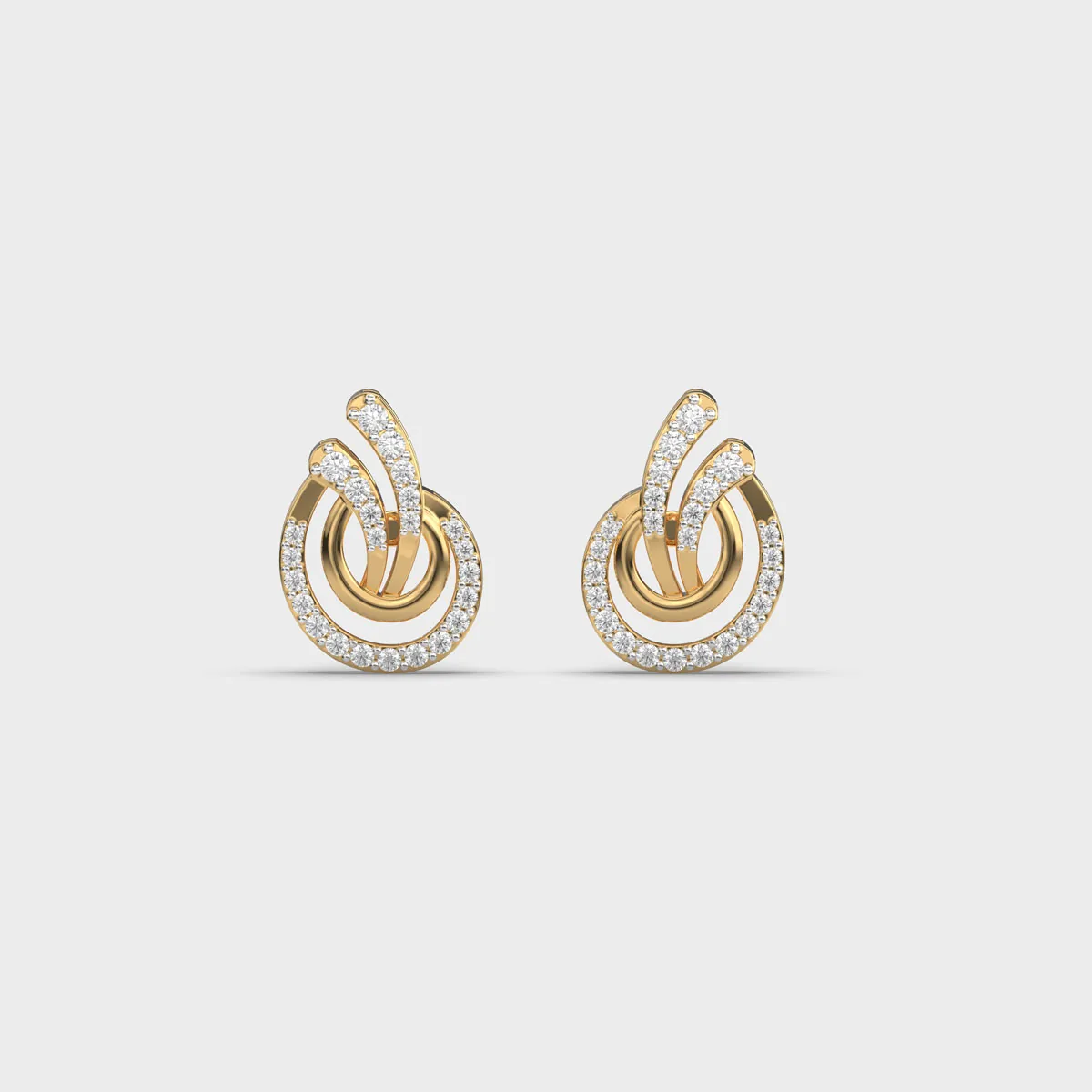Spiral Loop Concentric Diamond Studs