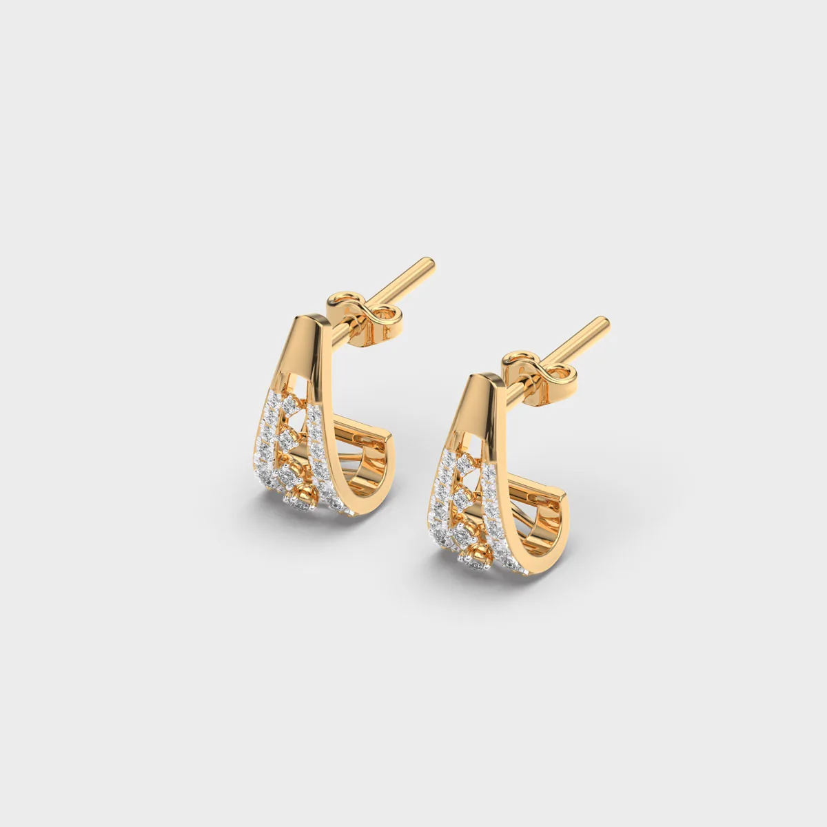 Temple Love Diamond Encrusted Earstuds – alternate view