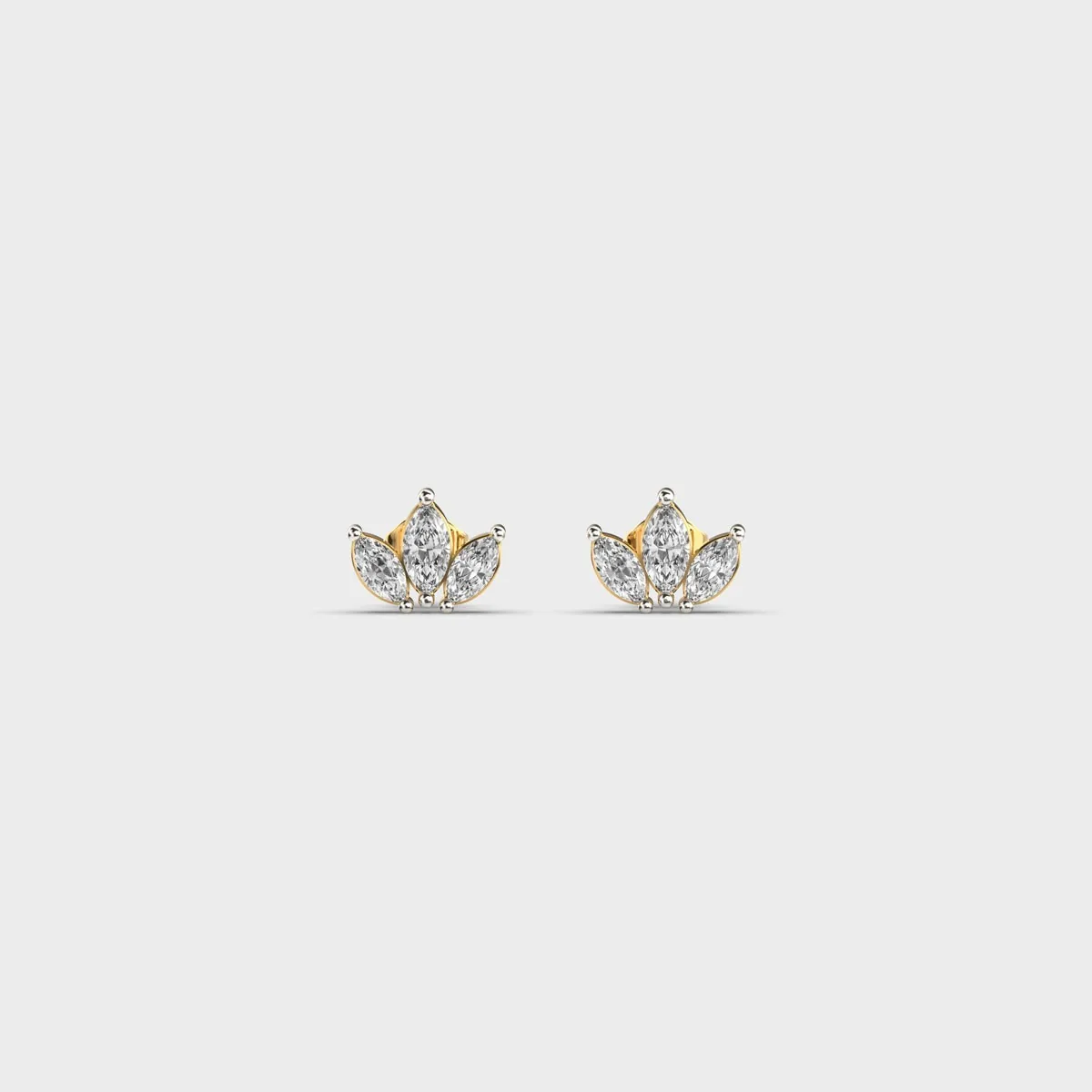 Three Petal Diamond Ear Studs