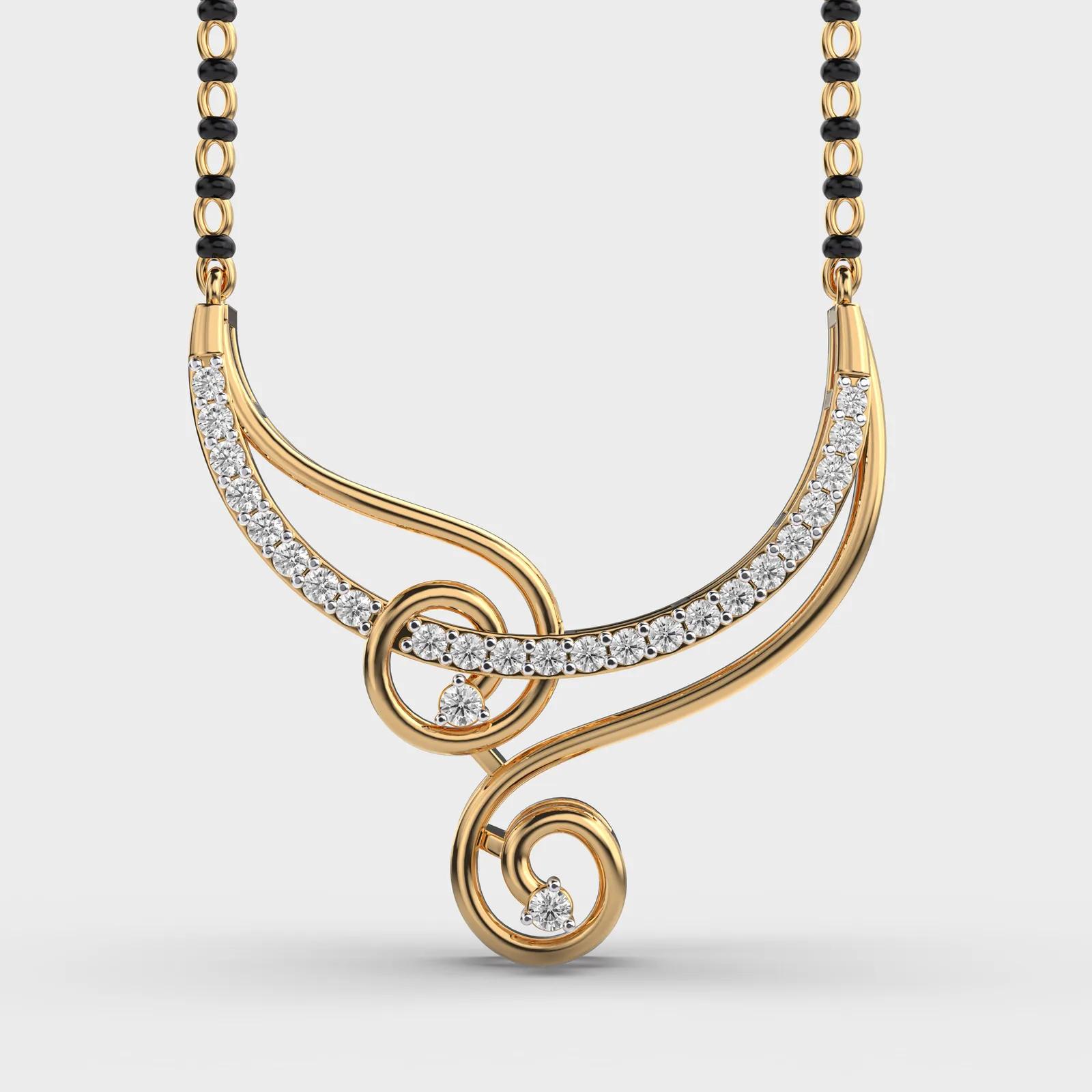 Auraline Spiral Diamond Mangalsutra