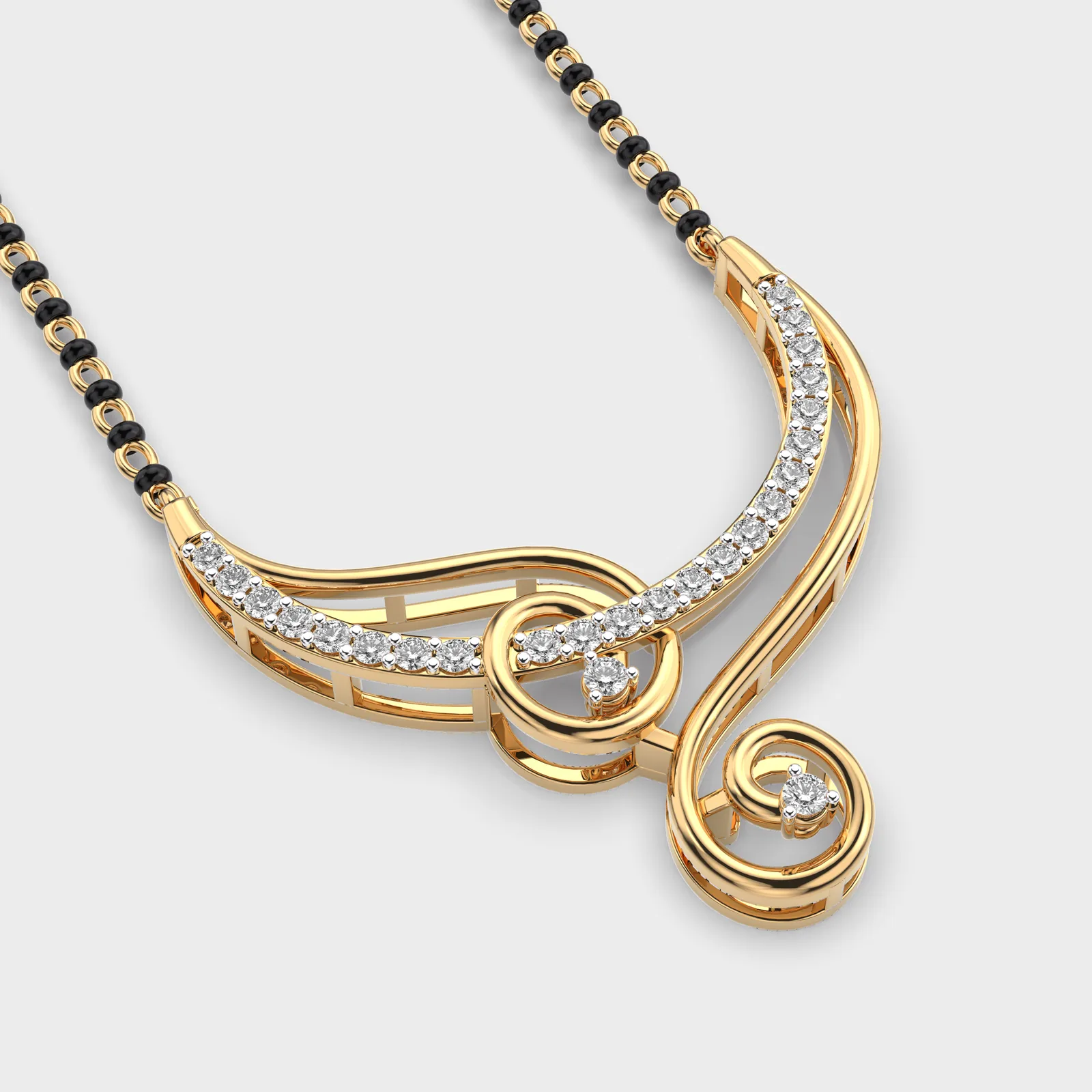 Auraline Spiral Diamond Mangalsutra – alternate view