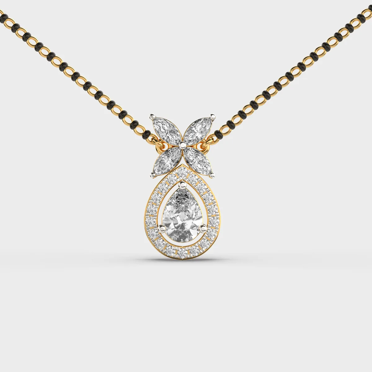 Blossom Teardrop Diamond Mangalsutra