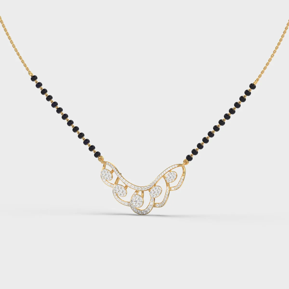 Chandelier Crescent Diamond Mangalsutra – alternate view