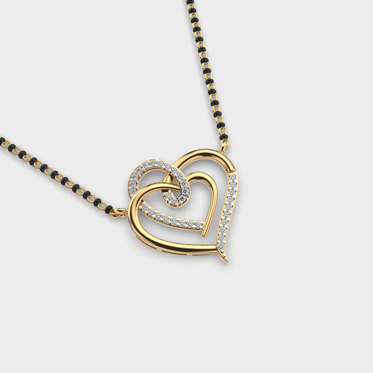 Connected Hearts Diamond Mangalsutra – alternate view