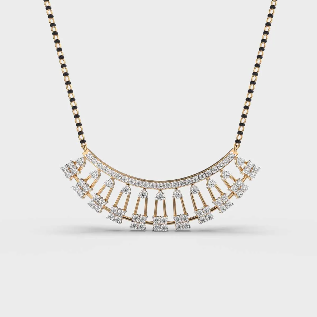 Crescent Diamond Encrusted Mangalsutra