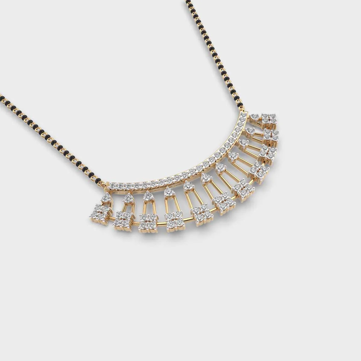 Crescent Diamond Encrusted Mangalsutra – alternate view