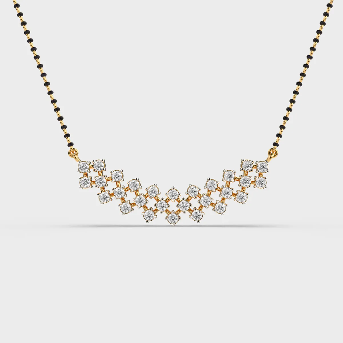 Crystal Halo Diamond Mangalsutra