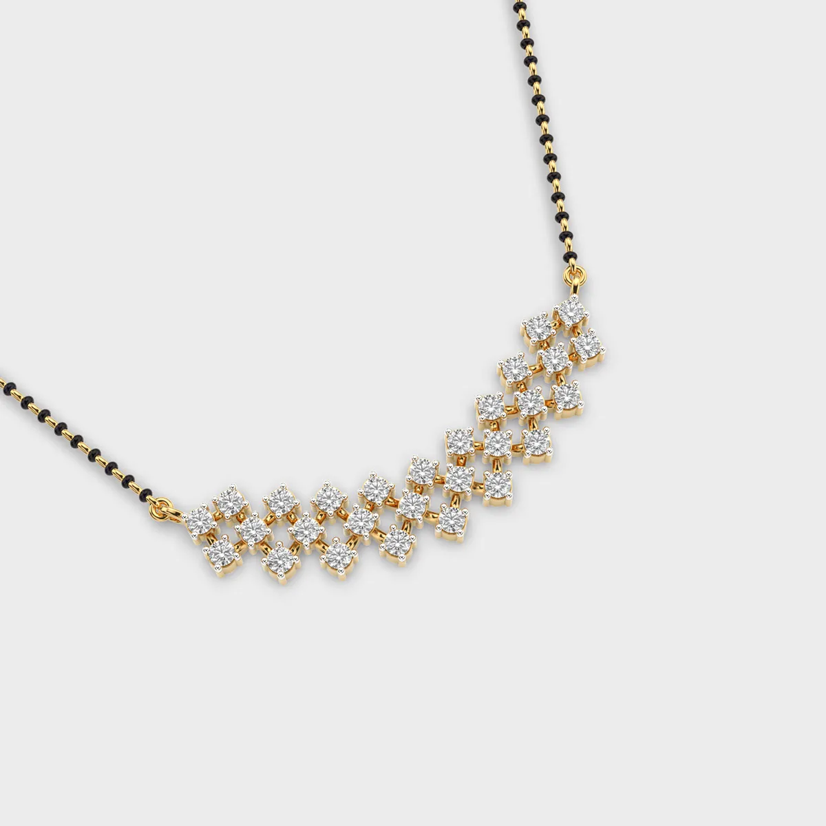 Crystal Halo Diamond Mangalsutra – alternate view