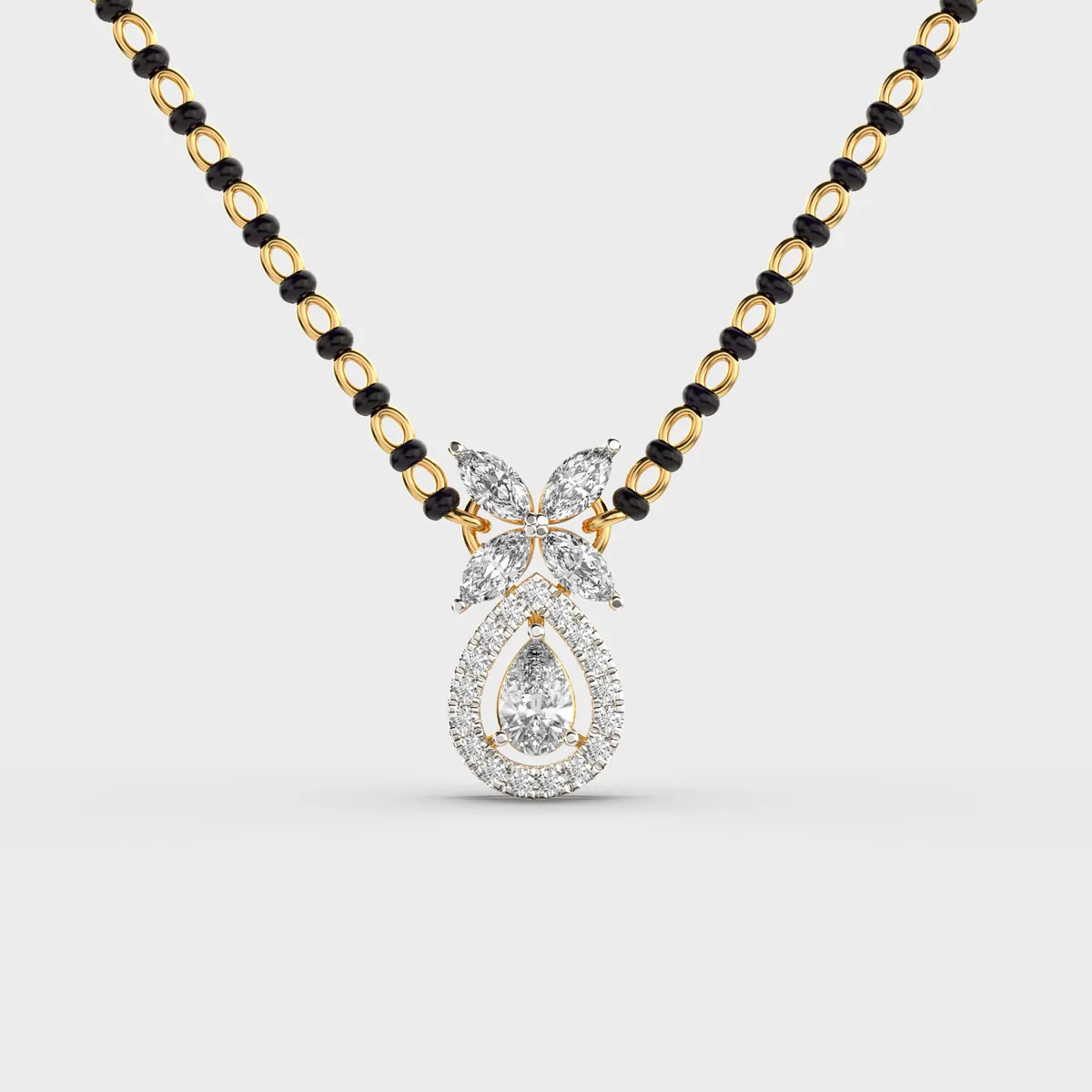 Dewpetal Drop Diamond Encrusted Mangalsutra