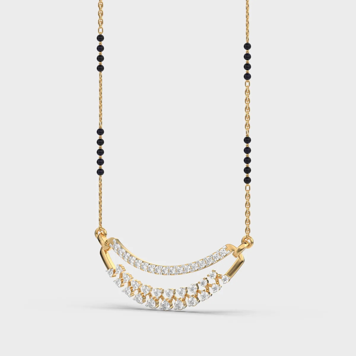 Double Arc Zigzag Line Diamond Mangalsutra – alternate view