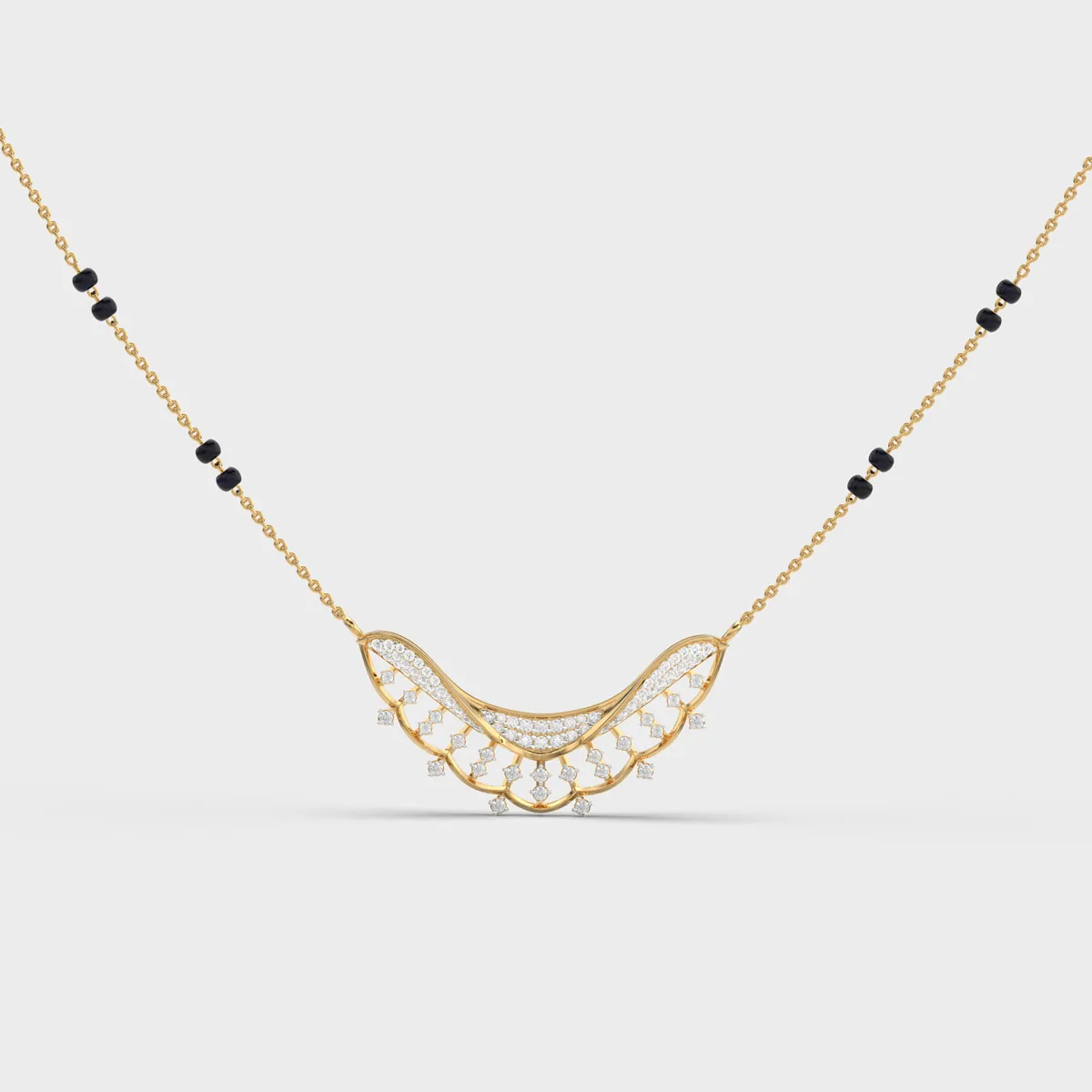 Draped Lace Diamond Mangalsutra