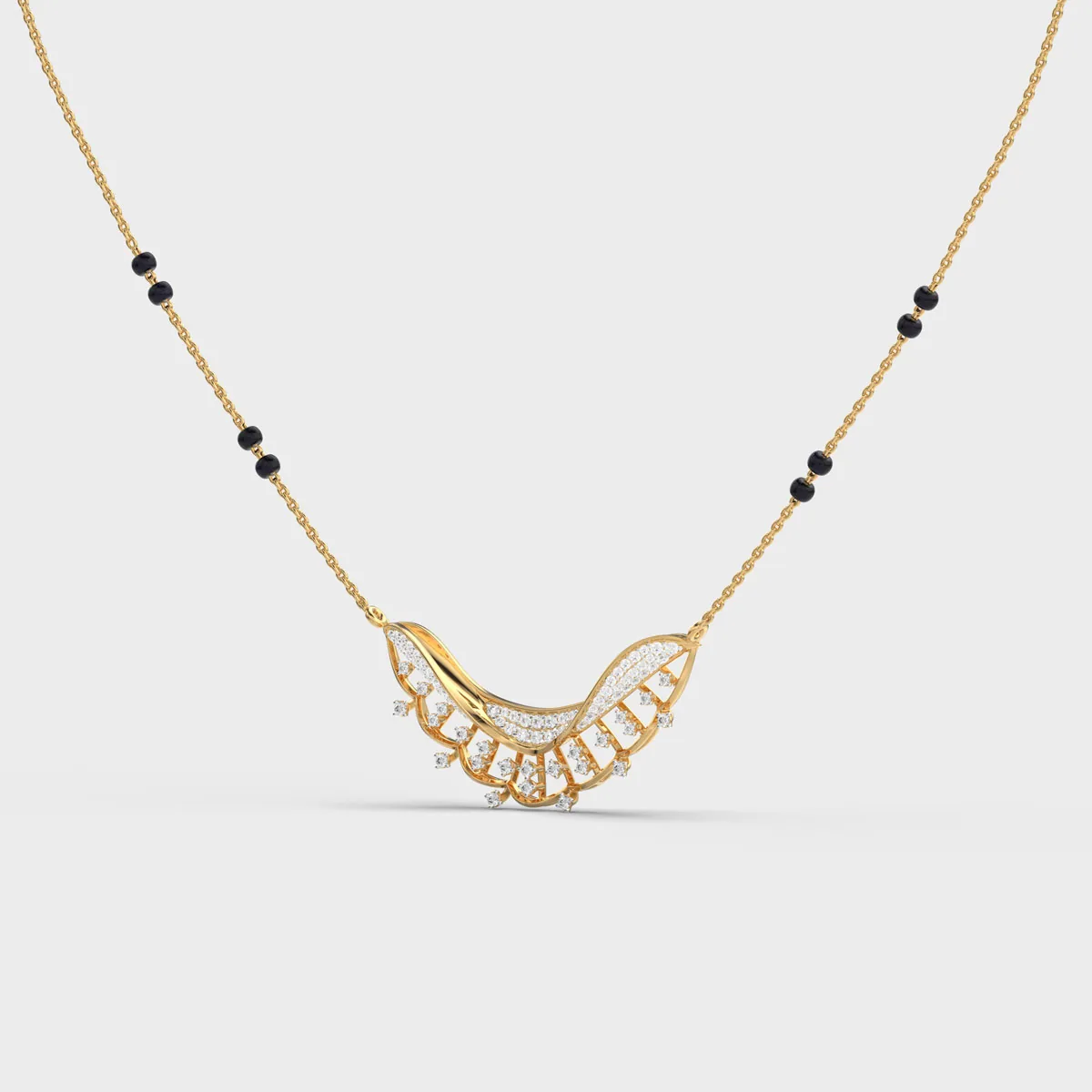 Draped Lace Diamond Mangalsutra – alternate view