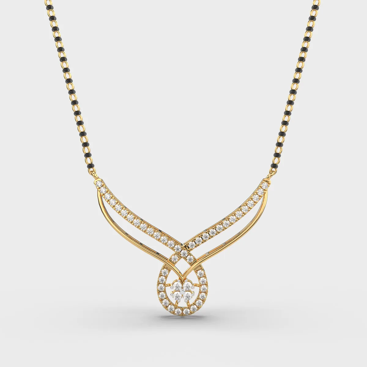 Flora In A Drop Diamond Mangalsutra