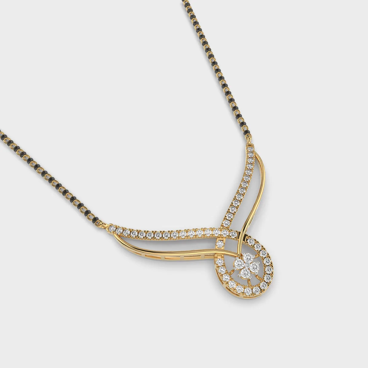 Flora In A Drop Diamond Mangalsutra – alternate view