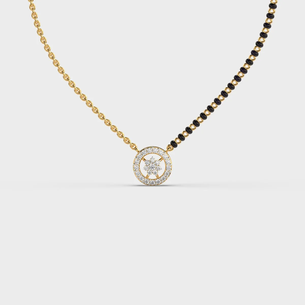 Floral Circle Diamond Mangalsutra