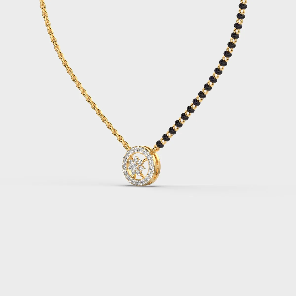 Floral Circle Diamond Mangalsutra – alternate view