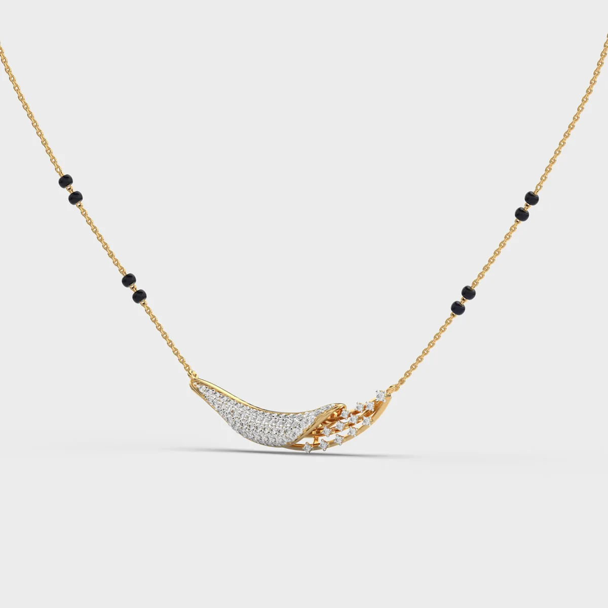 Flowing Plume Diamond Mangalsutra – alternate view