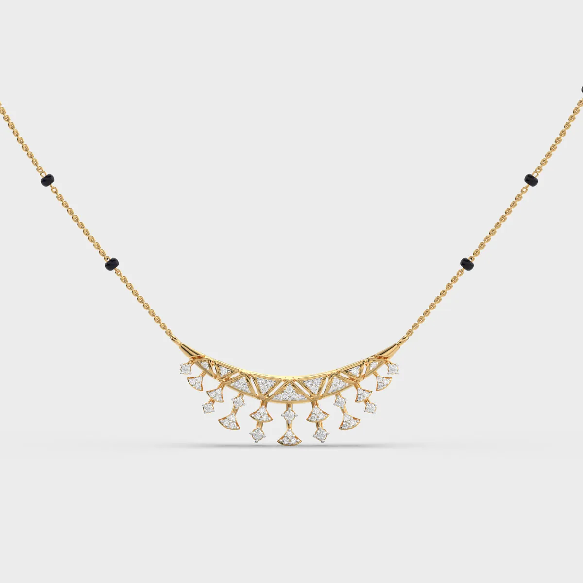 Fringe Fan Diamond Mangalsutra