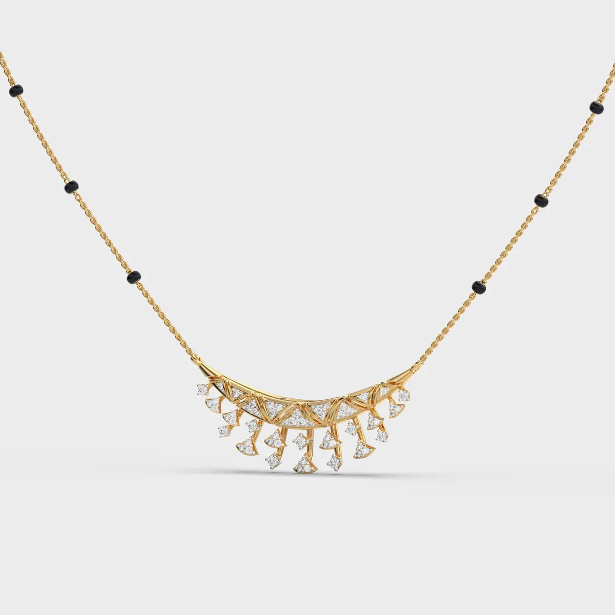 Fringe Fan Diamond Mangalsutra – alternate view