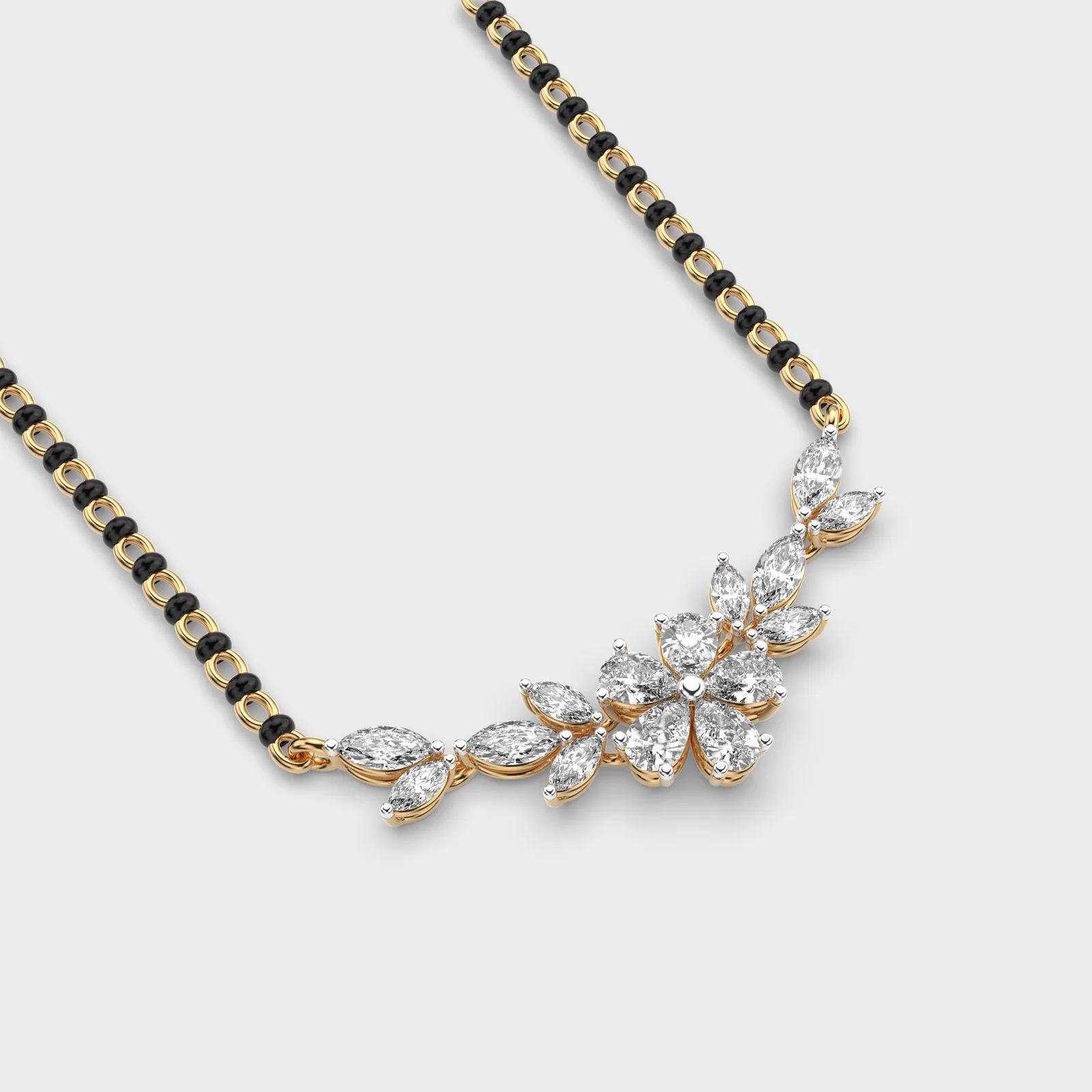 Frosty Glam Diamond Mangalsutra – alternate view