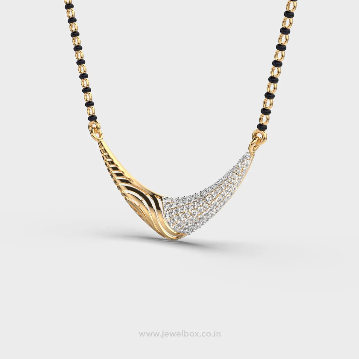 Half Luna Love Diamond Mangalsutra – alternate view