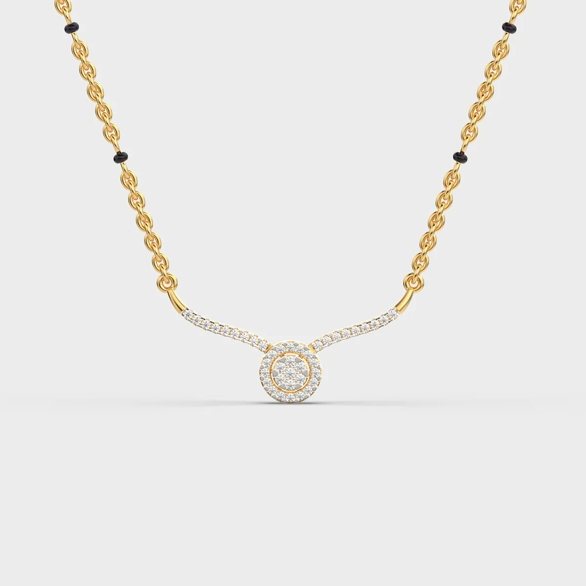 Halo Cluster Diamond Mangalsutra