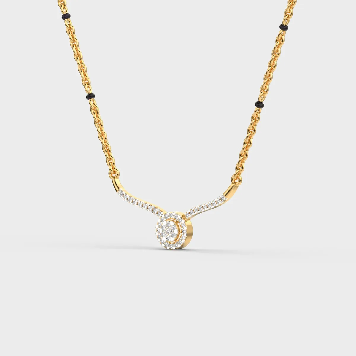 Halo Cluster Diamond Mangalsutra – alternate view