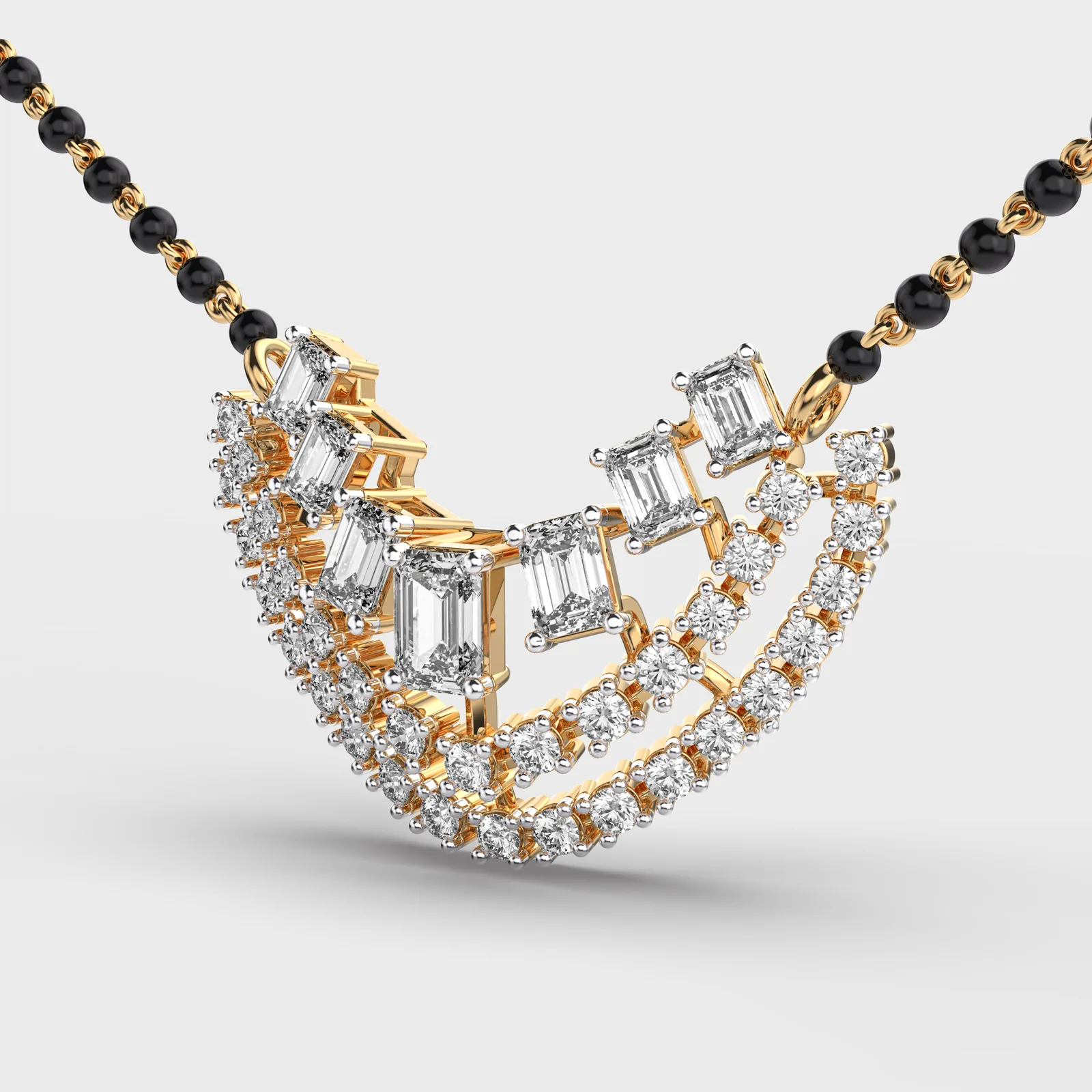 Imperial Crescent Diamond Mangalsutra – alternate view