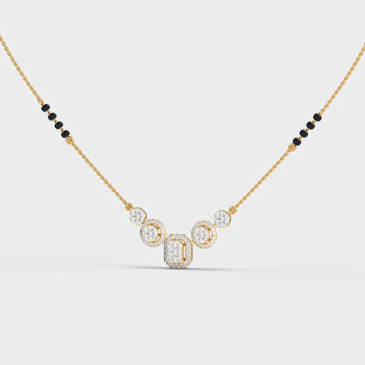 Linked Cluster Diamond Mangalsutra – alternate view