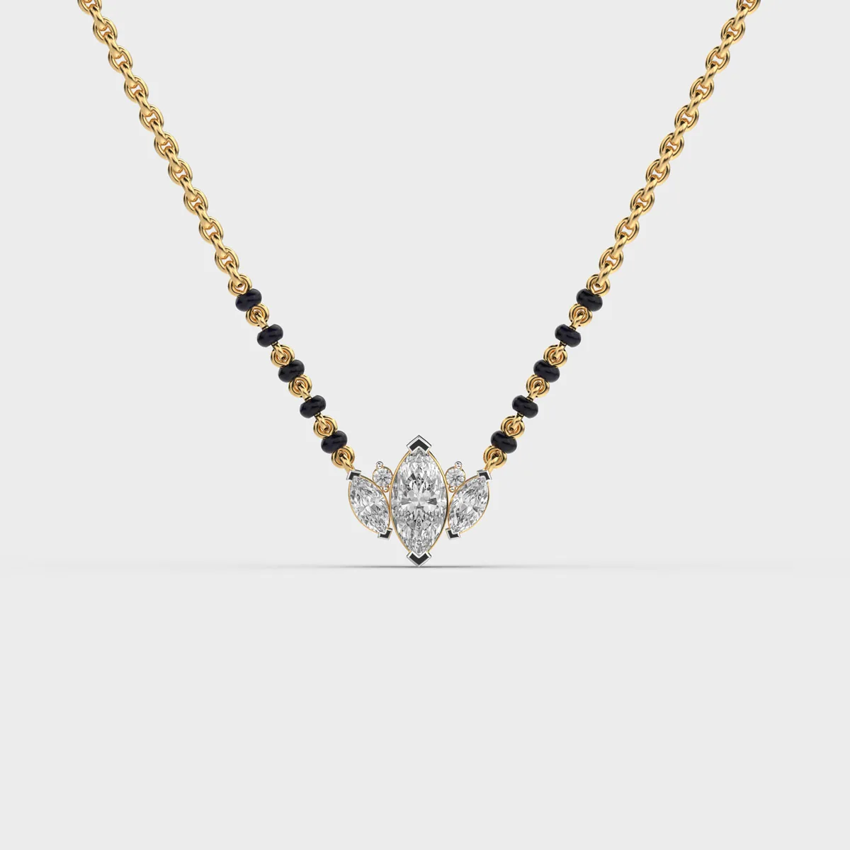 Marquise Crown Cluster Diamond Mangalsutra