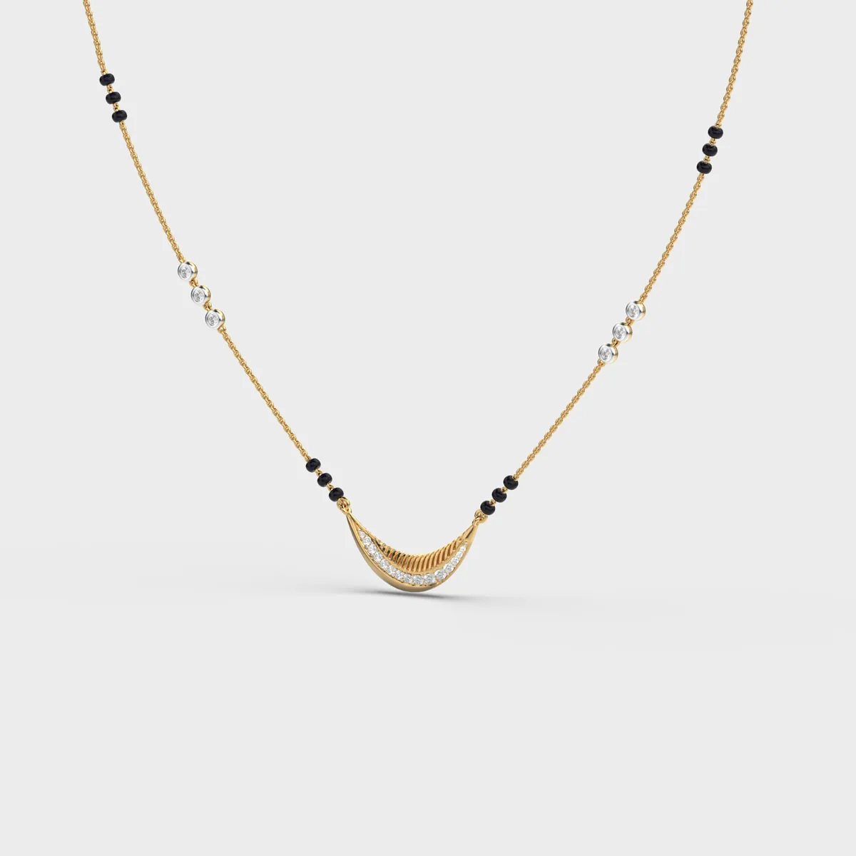 Minimalistic Decorated Diamond Mangalsutra
