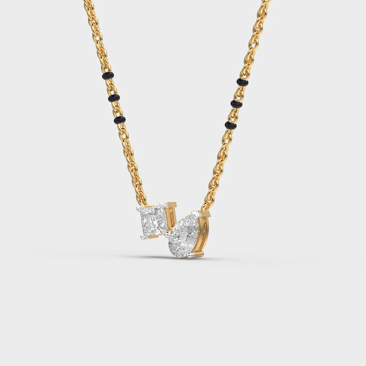 Mixed Cut Toi Et Moi Diamond Mangalsutra – alternate view