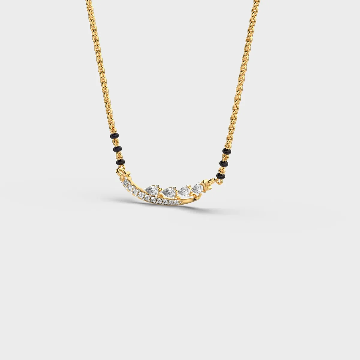 Pear Drift Diamond Mangalsutra – alternate view